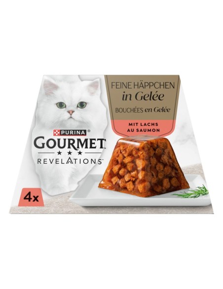 Gourmet Revelation Bocconcini in Gelée con Salmone 4x gr.57. Cibo Umido per gatti