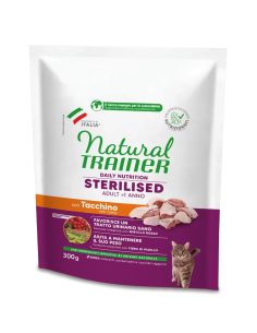Natural Trainer Adult Sterilizzato con carni bianche gr 300. Cibo Secco Per gatti. 2