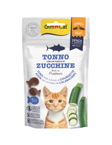 Gimcat Crunchy Snack Tonno e Zucchine gr 50.  Snack per gatti