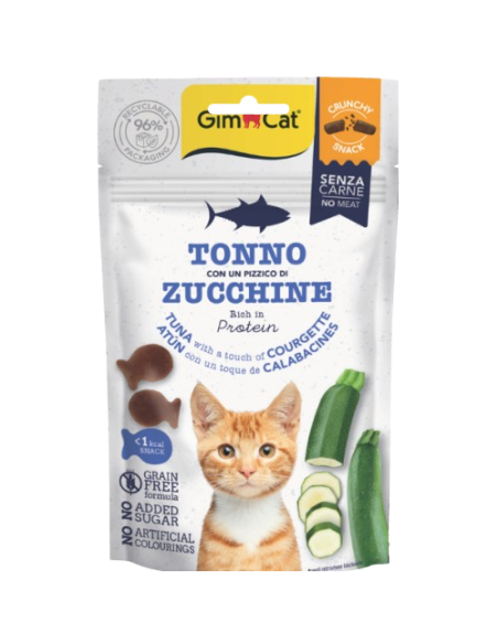 Gimcat Crunchy Snack Tonno e Zucchine gr 50.  Snack per gatti