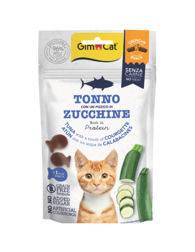 Gimcat Crunchy Snack Tonno e Zucchine gr 50.  Snack per gatti