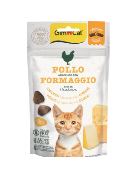 Gimcat Crunchy Snack Pollo e Formaggio gr 50. Snack per gatti.