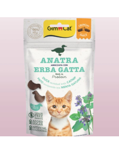Gimcat Crunchy Snack Anatra e Erba Gatta gr50 . Snack Per gatti.