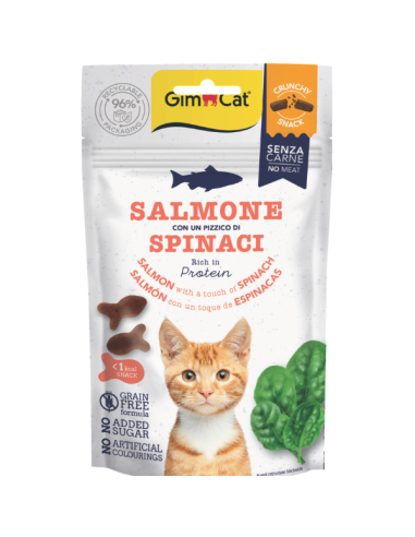Gimcat Crunchy Snack Salmone E Spinaci gr 50. Snack per cani.