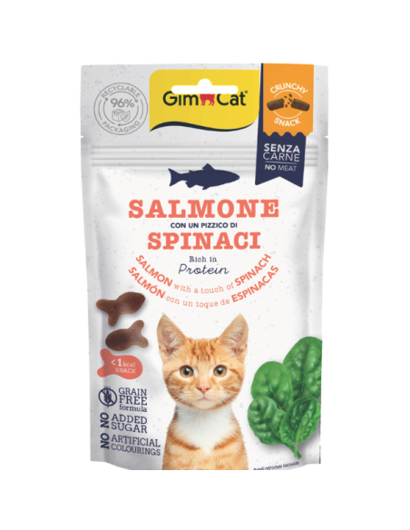 Gimcat Crunchy Snack Salmone E Spinaci gr 50. Snack per cani.