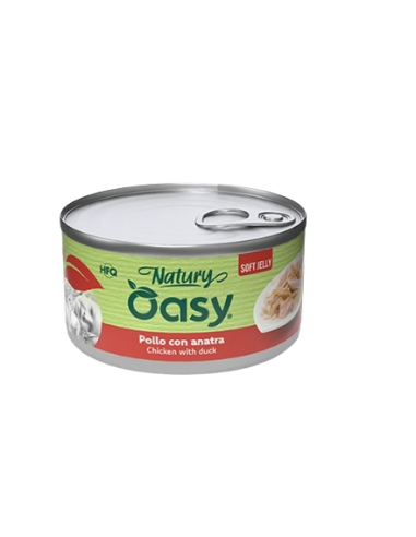 Oasy Wet Cat Natury Soft Jelly Pollo con Anatra gr.85. Cibo Umido Per Gatti