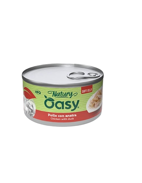 Oasy Wet Cat Natury Soft Jelly Pollo con Anatra gr.85. Cibo Umido Per Gatti