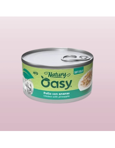 Oasy Wet Cat Natury Soft Jelly Pollo con Ananas gr.85. Cibo Umido Per Gatti