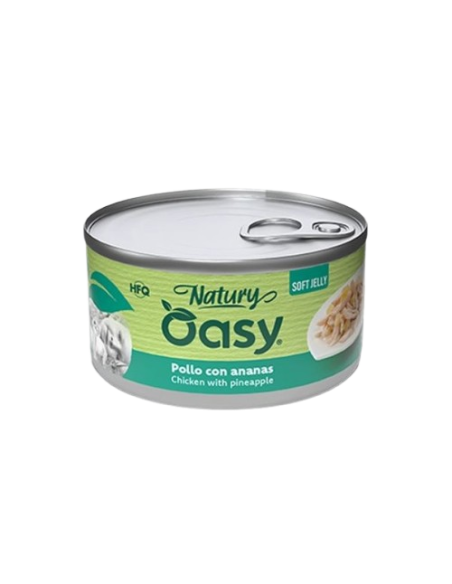 Oasy Wet Cat Natury Soft Jelly Pollo con Ananas gr.85. Cibo Umido Per Gatti