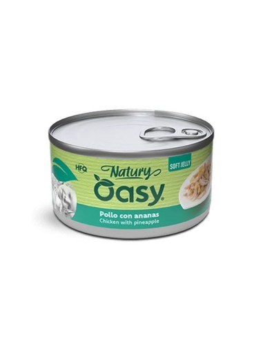Oasy Wet Cat Natury Soft Jelly Pollo con Ananas gr.85. Cibo Umido Per Gatti