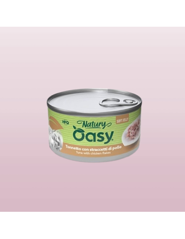 Oasy Wet Cat Natury Soft Jelly Pollo con Spinaci gr.85.Cibo Umido per gatti