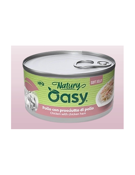 Oasy Wet Cat Natury Soft Jelly Pollo con Prosc.di Pollo gr.85. Cibo Umido Per Gatti