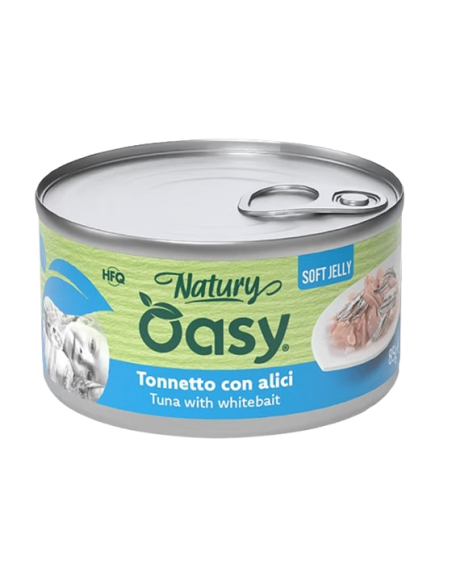 Oasy Wet Cat Natury Soft Jelly Tonnetto con Alici gr.85.Cibo Umido Per Gatti
