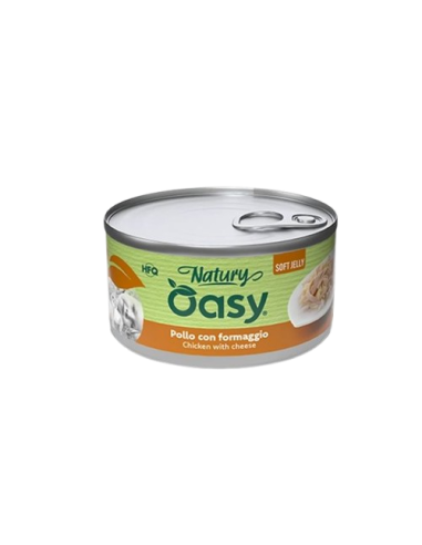 Oasy Wet Cat Natury Soft Jelly Pollo e Formaggio gr.85.Cibo Umido per gatti