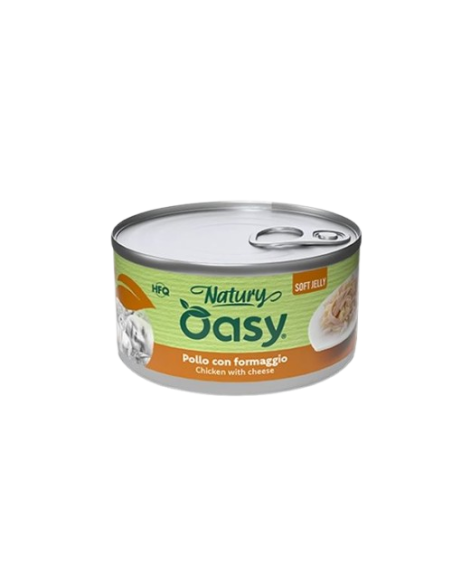 Oasy Wet Cat Natury Soft Jelly Pollo e Formaggio gr.85.Cibo Umido per gatti
