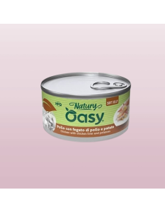 Oasy Wet Cat Natury Soft Jelly Pollo con Fegato e Patate gr.85.Cibo Umido Per Gatti