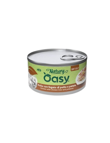 Oasy Wet Cat Natury Soft Jelly Pollo con Fegato e Patate gr.85.Cibo Umido Per Gatti
