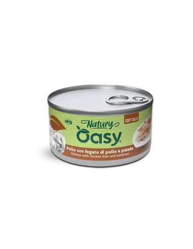 Oasy Wet Cat Natury Soft Jelly Pollo con Fegato e Patate gr.85.Cibo Umido Per Gatti