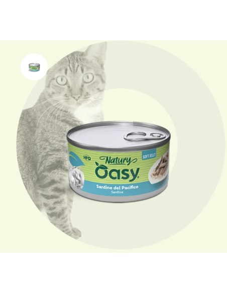 Oasy Wet Cat Natury Soft Jelly Sardine gr.85. Cibo Umido per gatti