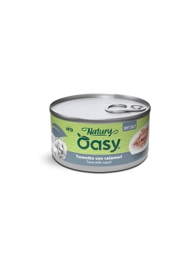 Oasy Wet Cat Natury Soft Jelly Tonnetto con Calamari gr.85.Cibo Umido Per Gatti .