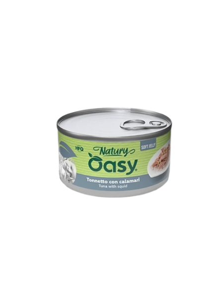 Oasy Wet Cat Natury Soft Jelly Tonnetto con Calamari gr.85.Cibo Umido Per Gatti .