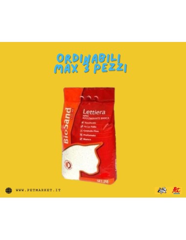 Biosand Bianca Super lt. 15 Lettiera Agglomerante. lettiera per gatti
