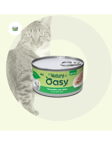 Oasy Wet Cat Natury Soft Jelly Tonnetto con Aloe gr.85.Cibo Umido Per gatti.