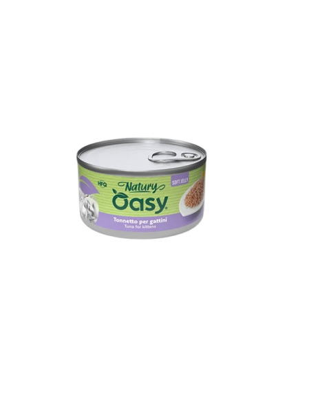 Oasy Wet Cat Natury Soft Jelly Tonnetto per Gattini gr.85. Cibo Umido Per Cuccioli di gatto
