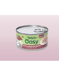 Oasy Wet Cat Natury Soft Jelly Tonnetto con Gamberone gr.85.Cibo Per gatti.