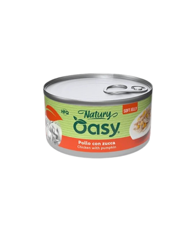 Oasy Wet Cat Natury Soft Jelly Pollo con Zucca gr.85.Cibo Umido per gatti.
