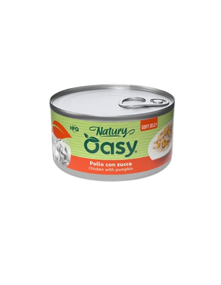 Oasy Wet Cat Natury Soft Jelly Pollo con Zucca gr.85.Cibo Umido per gatti.