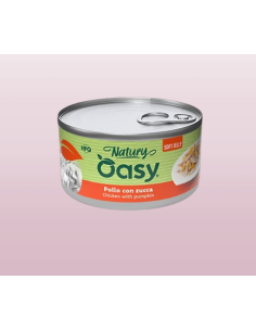 Oasy Wet Cat Natury Soft Jelly Pollo con Zucca gr.85.Cibo Umido per gatti