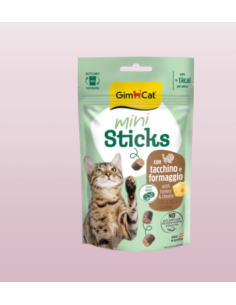 Gimcat Mini Sticks Tacchino e Formaggio gr 50. Snack per gatti.