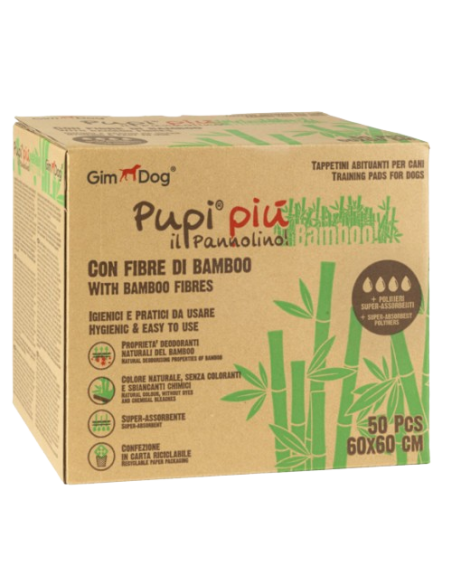 Gimdog Pupi Più Bamboo 60x60 50 pezzi .Accessori per Cani