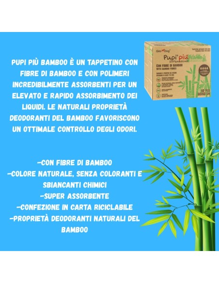 Gimdog Pupi Più Bamboo 60x90 50 pezzi. Accessori per cani