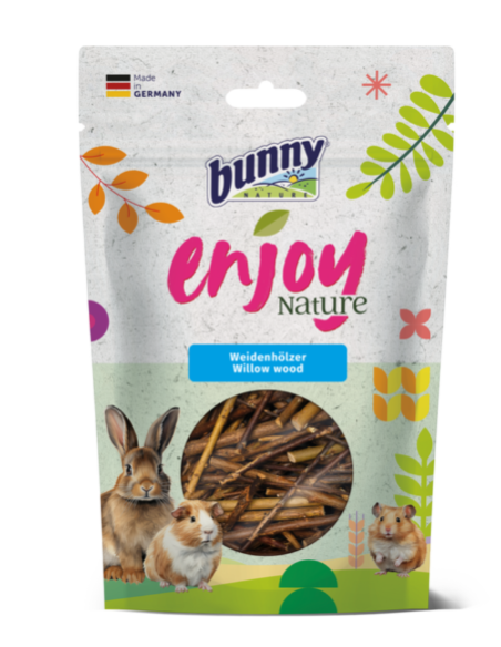 BUNNY ENJOY NATURE Legno di Salice Gr.100. Mangime per Roditori