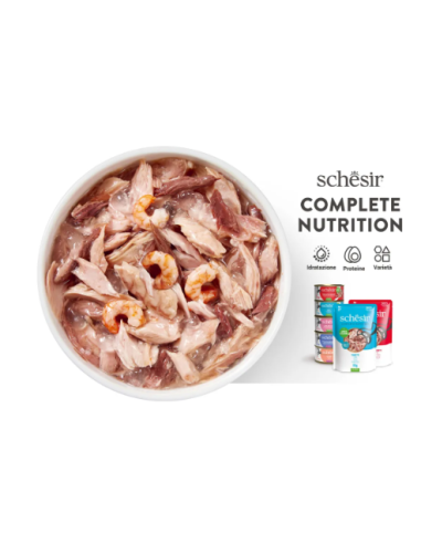 Schesir Tonno con Alicette in jelly Lattine 6x50gr.Cibo Umido per gatti