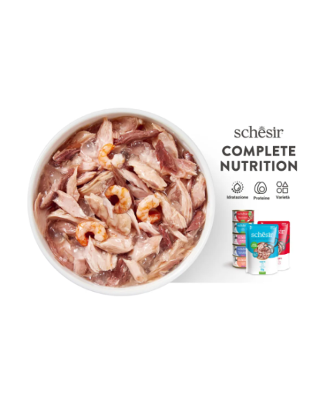 Schesir Tonno con Alicette in jelly Lattine 6x50gr.Cibo Umido per gatti