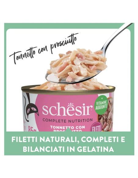 Schesir Tonnetto con Prosciutto in jelly 6x50gr.Cibo Umido per gatti