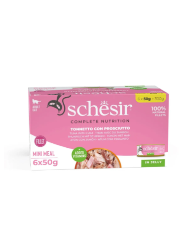 Schesir Tonnetto con Prosciutto in jelly 6x50gr.Cibo Umido per gatti