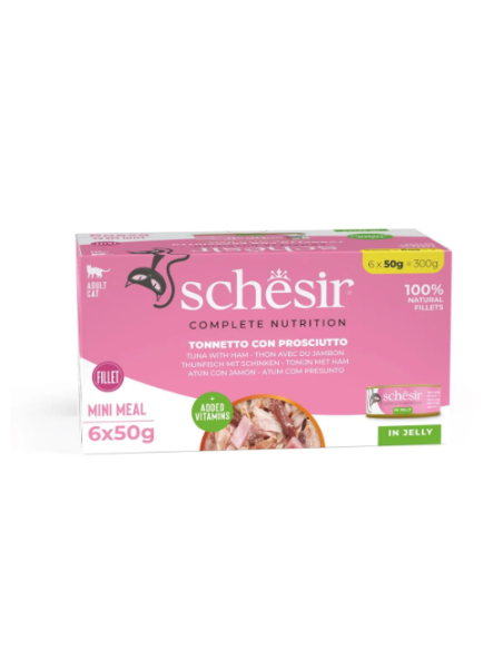 Schesir Tonnetto con Prosciutto in jelly 6x50gr.Cibo Umido per gatti