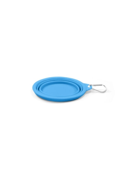 Ciotola Pieghevole Con Moschettone Small Blu. Ciotole per cani .