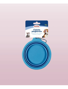 Ciotola Pieghevole Con Moschettone Small Blu. Ciotole per cani
