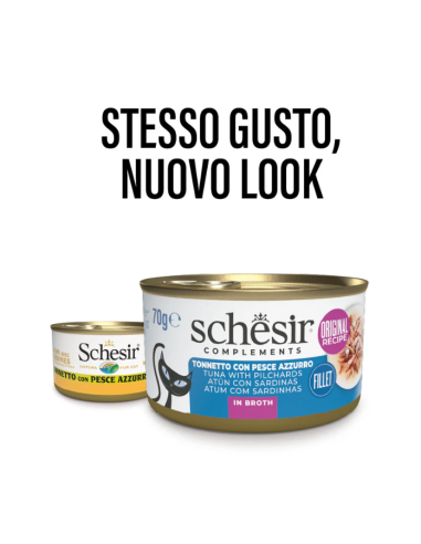 Schesir Tonnetto con Pesce Azzurro Gr.70 Cibo Umido per Gatti