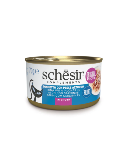 Schesir Tonnetto con Pesce Azzurro Gr.70 Cibo Umido per Gatti