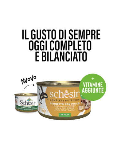 Schesir Tonnetto con Filetti di Pollo Gr.85 Cibo Umido per Gatti