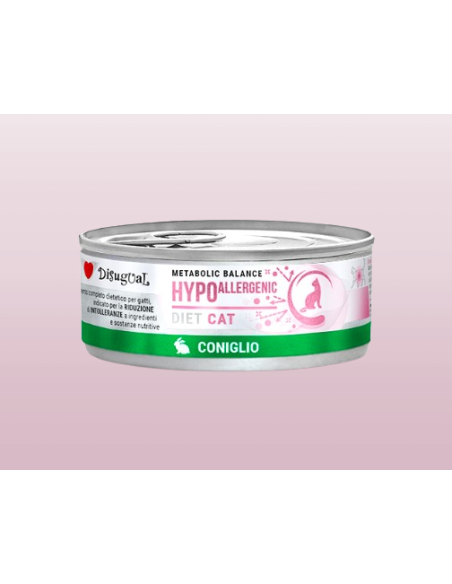 Disugual Diet Gatto Hypoallergenic Coniglio gr 85. Diete  Cibo Umido per gatti.