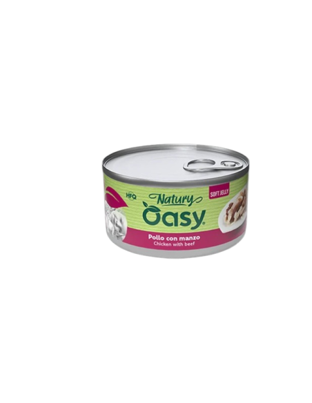 Oasy Wet Cat Natury Soft Jelly Pollo e Manzo gr.85.Cibo Umido per gatti