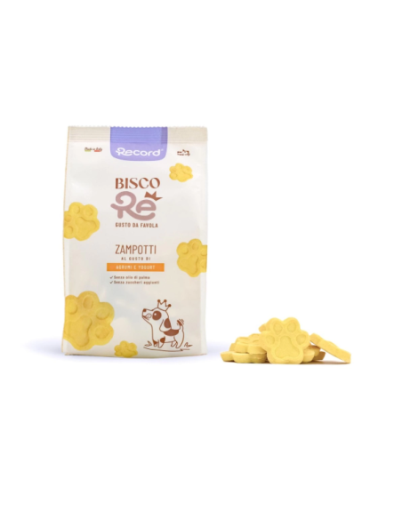 Record Bisco re Zampotti Agrumi e Yogurt gr 400. Snack per cani