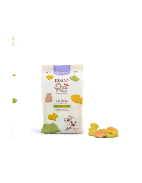 Record Bisco Re Fattoria Carota Zucchina Pesca Vaniglia 400 gr. Snack per cani.